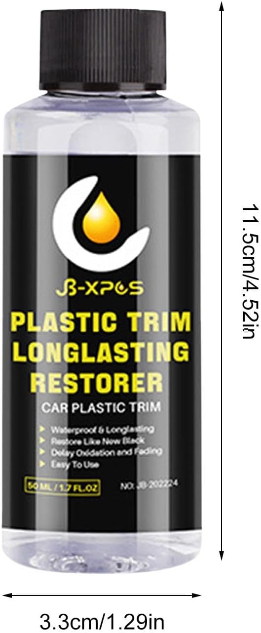 Car Trim Restorer, Automotive Plasticc Restorer, Restore Rubber Plasticc, UV Protective Restorer, Oil Free & Odor Less Restorer, Resist Water & Dirt, Long Lasting 60 ML Restore