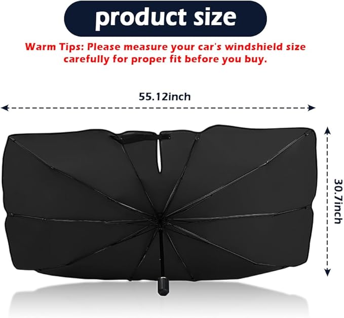Car Windshield Sun Shade,Foldable Car Shade Umbrella for Blocking Sunlight & Insulating Heat,Portable Windshield Cover Sun Shades Cars Interior Accessories for Cars SUVs