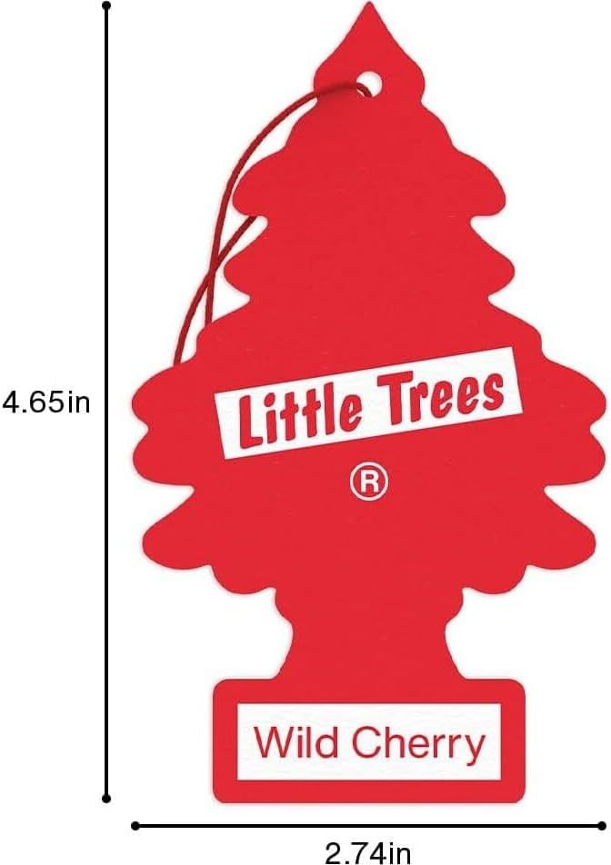 LITTLE TREES Car Air Freshener | Hanging Paper Tree for Home or Car | Wild Cherry | 3 Pack