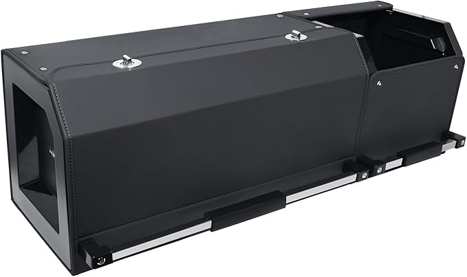 Car Trunk Organizer, Collapsible Leather Car Trunk Storage Organizer with Lid and Sturdy Handle Car Organizer and Storage for SUV, Truck, Sedan (Black, 36.2 x 11.4 x 12.2in)