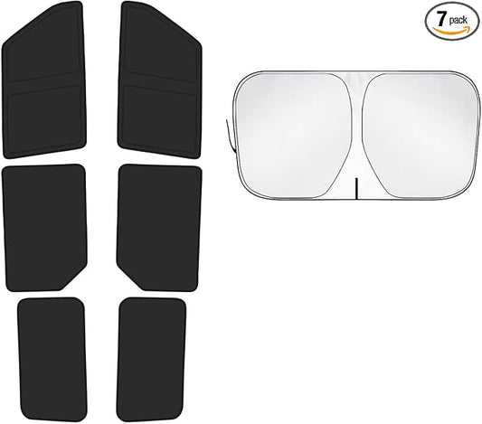 Car Window Shades Intended for Ford Bronco (4-Door) 2021-2025, Privacy Window Covers 7PCS for Side, Windshield, Car Shield Sunshade for Privacy Protection, Heat Blocking, Camping and Parking
