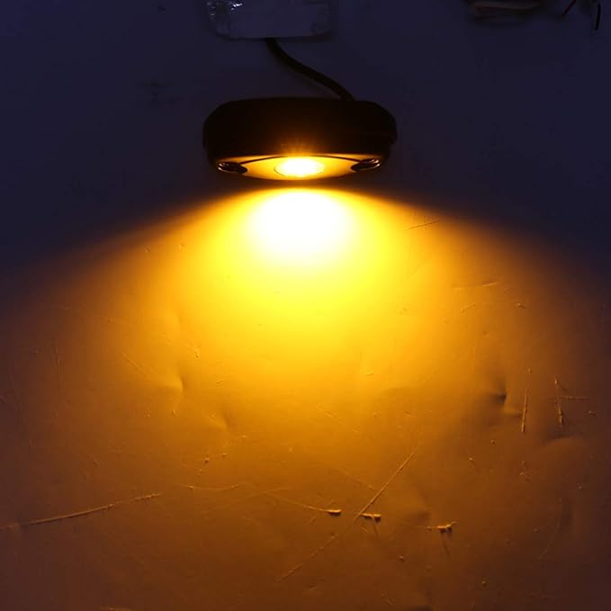 Yellow LED Rock Lights, 4 Pods Neon 12V Waterproof Underglow Underbody Kit Crawler Crawling Dome Exterior Wheel Lights for ATV RZR UTV SUV Off-Road Auto Boat Motorcycle Glow Trail Rig Fender Lamp