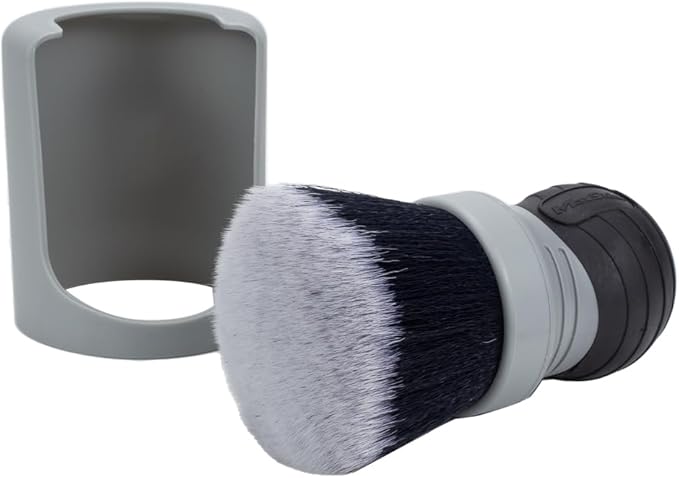 Maxshine Universal Gray Ultra Soft Large Bristle Brush with Storage Rack – Curved Grip & Ultra Soft Bristles – Ideal for Dashboard, Displays, Air Vents – Premium Interior Detailing Brush