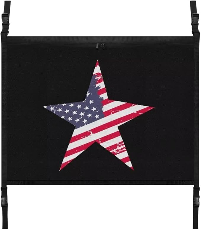 Car Roof Storage Bag American Star Print Car Seat Organizer Roof Storage All Car Storage Organizers Large Capacity Storage for Small Items