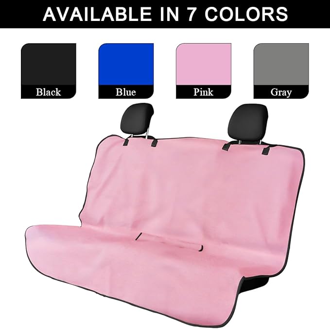 Car Towel Seat Cover, Waterproof Sweating Non-Slip Premium Soft Towel Carseat Protector, Universal Machine Washable Car Truck SUV Front Seat Cover for Gym Workout Beach Hiking (Pink, Rear)