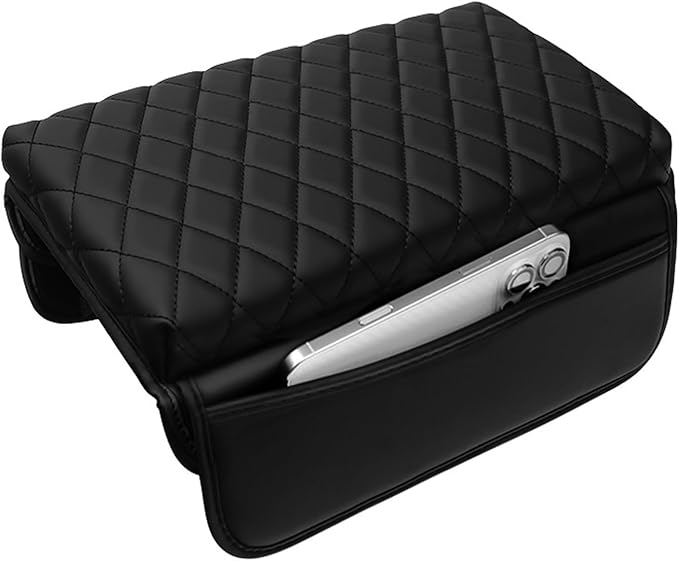 Center Console Armrest Cover for Ford Bronco 2021 2022 2023 2024 2025 2/4 Door with PU Leather Side Pockets Center Console Cover Pad Cushion Interior Accessories Arm Rest Prevent Scratching