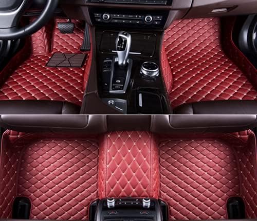 Custom Making Car Floor Mats for 95% Sedan SUV Sports Car Full Coverage Cute Men Women Pads Protection Non-Slip Leather Floor Liners (Red Wine)