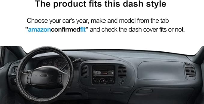 Yiz Dash Cover Mat Custom Fit for Ford F150 F250 Expedition F150 Heritage 1997 1998 1999 2000 2001 2002 2003 w/o Climate Sensor w/o Light Sensor, Dashboard Cap Pad Carpet Protector (97-03 Beige) J61