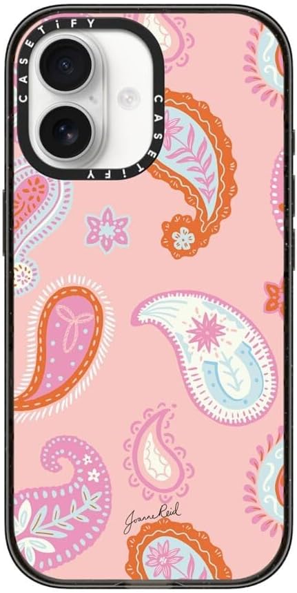 CASETiFY Impact iPhone 17 Case [Slim/Compatible with Magsafe / 8.2 ft. 4X Military Grade Drop Protection] - Cowgirl Paisley Pattern - Clear Black