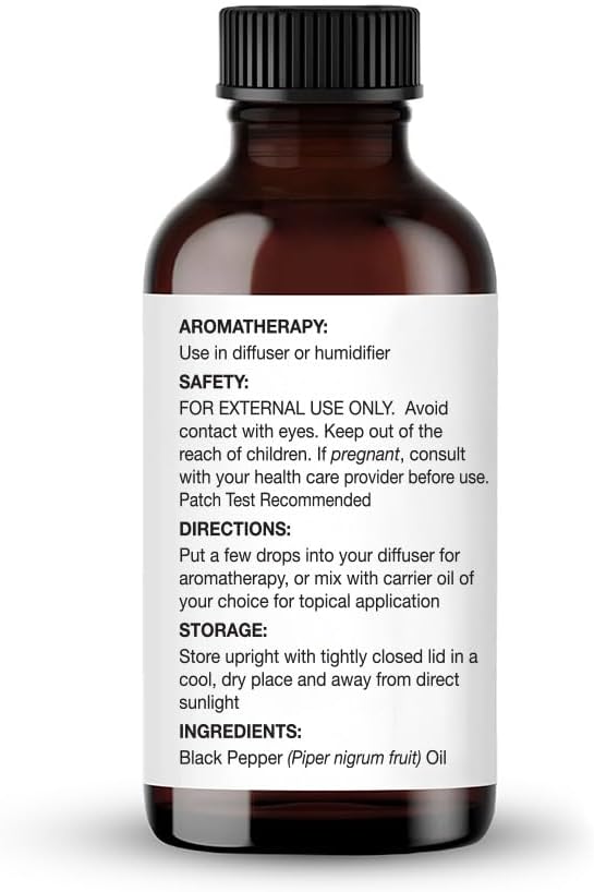 Majestic Pure Essential Oil with Glass Dropper - 100% Pure and Natural - Essential Oils for Diffuser, Aromatherapy, Soap and Candle Making, Black Pepper Essential Oil, Black Pepper Oil, 1 Fl Oz