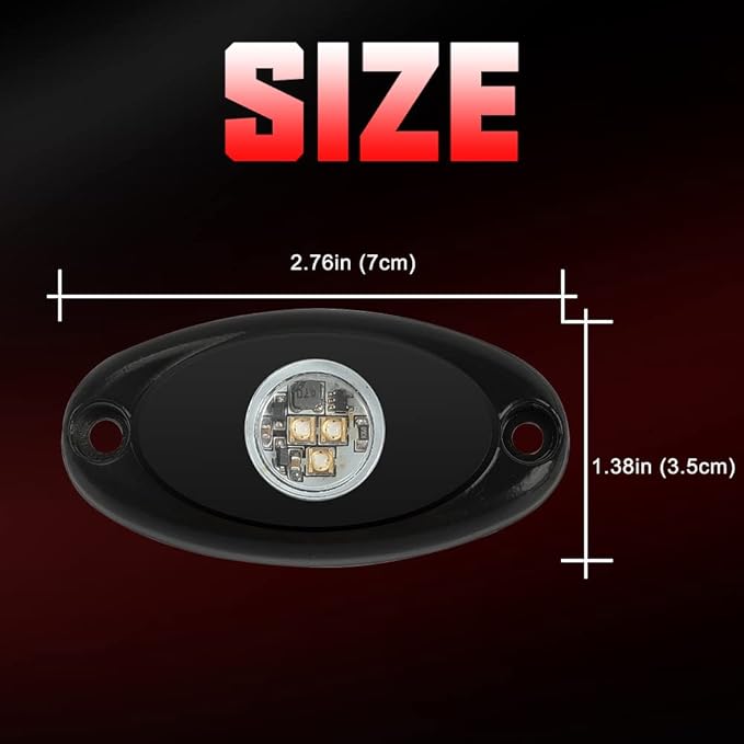 SUNPIE 12 Pods Red Rock Lights Kits for Off Road Truck Car ATV SUV Motorcycle Under Body Glow Light Lamp Trail Fender Lighting, Extension Wires Provided(Red)