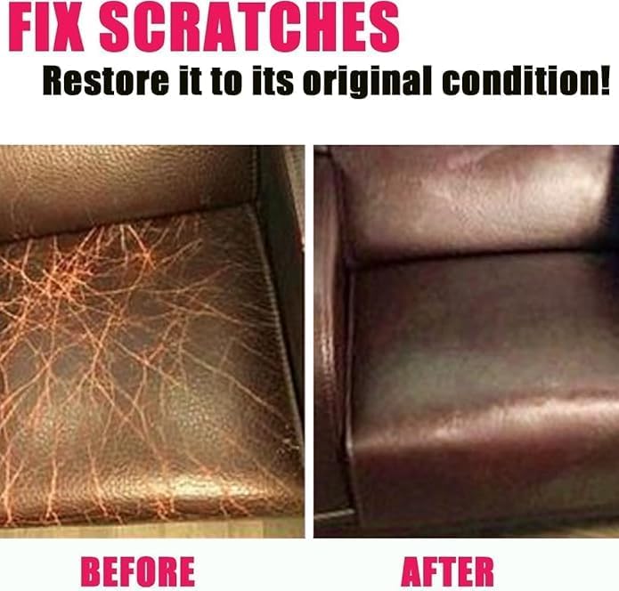 Leather Recoloring Balm, Leather & Vinyl Color Restorer Conditioner – Repairs Faded & Scratched Leather Color