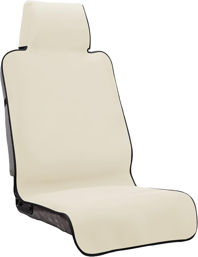 INFANZIA Premium Waterproof Seat Cover Towel Protector Neoprene Universal Fit, Upgraded 100% Washable & Removable Non-Slip Sweat Carseat Towel Covers, Perfect for Gym/Yoga/Workout（Beige,1PCS