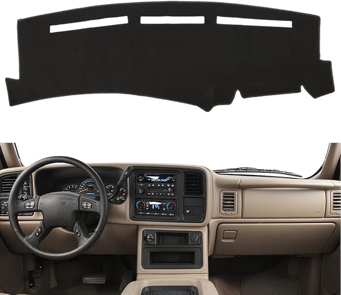 Dashboard Cover for Chevrolet Silverado 1500 2500 3500 1999-2006 Avalanche Chevy Tahoe Suburban GMC Sierra Yukon Dash Cover Mat(Premium Carpet, Black)