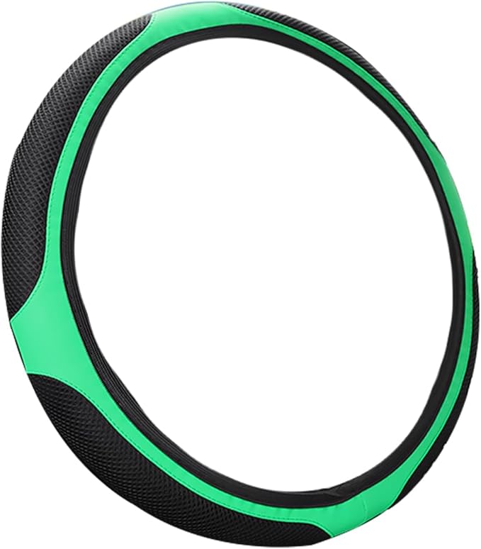 LoyaForba Car Steering Wheel Cover, Universal 14.5-15 Inch, Soft Anti-Slip Neoprene Protector for Steering Wheel, Breathable Odorless and Elastic Stretch, Car Accessory for SUV, Van, Truck (Green)