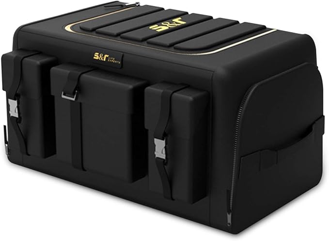Ergocar Car Trunk Organizer Car Boot Storage Organiser Multi Pocket Car Boot Tidy Storage 3 Times Size Folded Portable Waterproof 1680D Oxford for Car/SUV/Truck/Auto