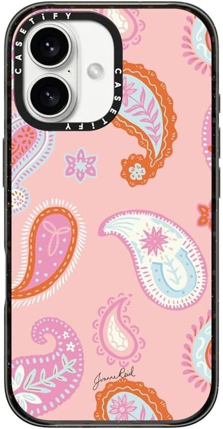 CASETiFY Impact Case for iPhone 16 [8.2ft 4X Military Grade Drop Protection/Compatible with Magsafe] - Cowgirl Paisley Pattern - Clear Black