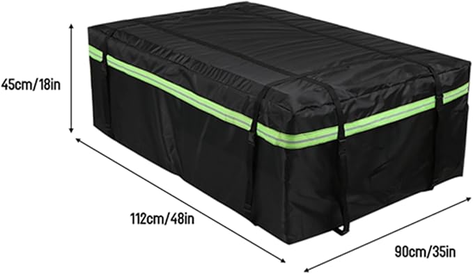 Car Roof Bag 425L/486L, Rooftop top Cargo Carrier Bag with Night Reflective Strip Universal Luggage Bag Storage Cube Bag for Travel Camping (L) (M)