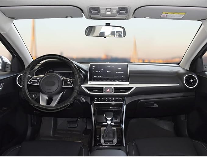 GIANT PANDA Steering Wheel Cover for Kia Soul,Sportage,Forte,Optima,Telluride(3D Honeycomb-Black-Standard Size)
