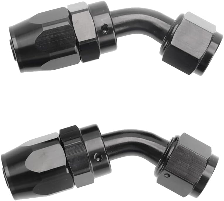 LokoCar 10AN Hose End Fitting 45 Degree Swivel For CPE Braided Hose Black 2Pcs