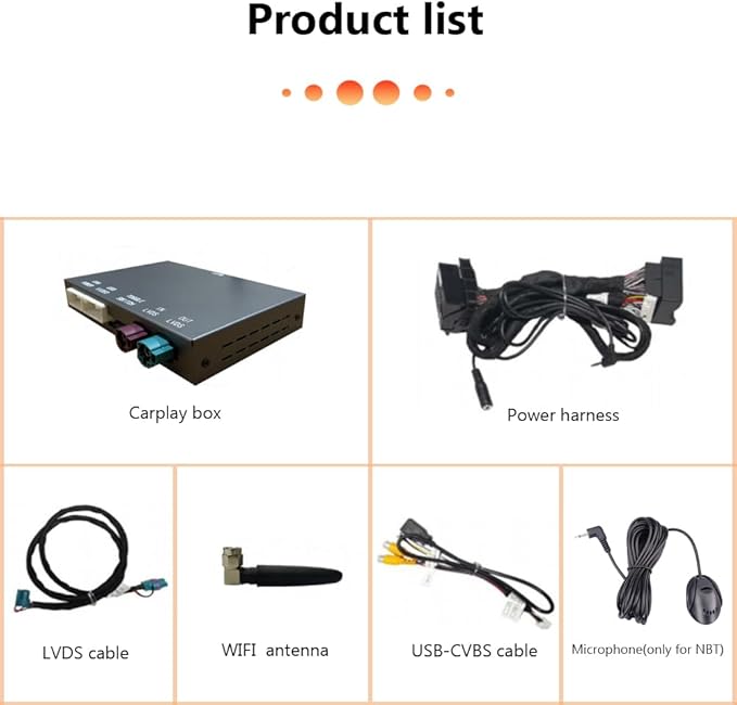 Carplay Android Auto Adapter for BMW NBT System Wireless Carplay Retrofit Decoder with 1 2 3 4 5 6 7 X1 X3 X4 X5 X6 Series Support Airplay Mirror Link, GPS/Navigation, Reverse Camera