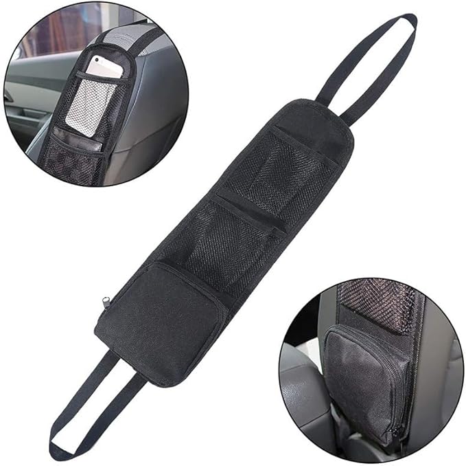 Car Seat Organizer with Multiple Pockets - Hanging Storage Bag for Car, SUV, Truck - Durable Mesh Seat Back Organizer with Multi-Function Pockets - Auto Accessories for Baby, Kids, Travel Essentials