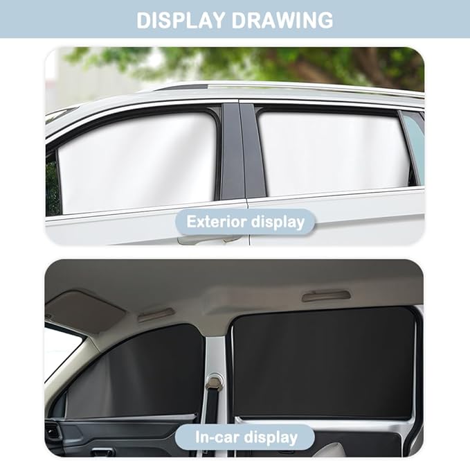 Magnetic Car Window Shade - Full Blackout for UV Block&Privacy Protection with Car Side Window Sun Shade- Universal SUV,Truck,Auto Privacy Shades (A-Side Window/4pcs)