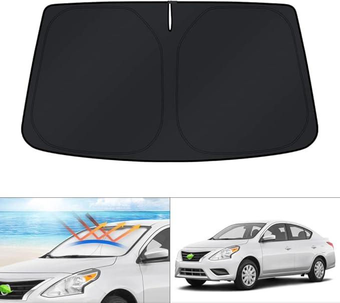 KUST Windshield Sun Shade for 2012-2016 2017 2018 Nissan Versa Accessories Sunshade Window Sun Visor Protector Foldable Block UV Rays