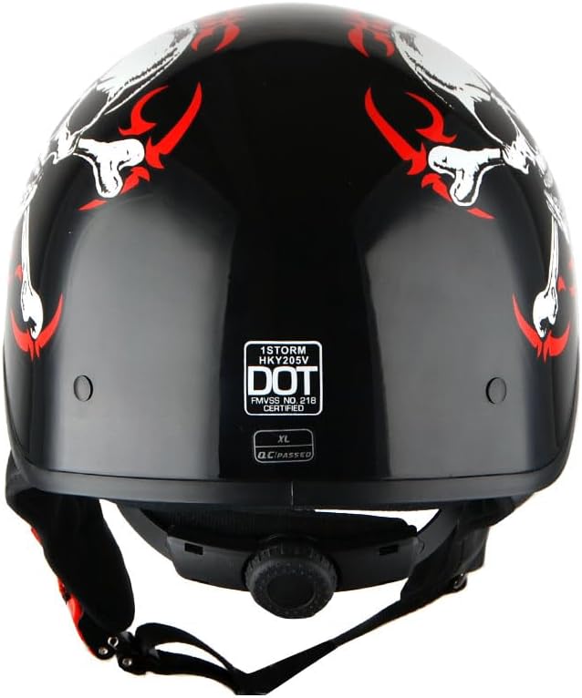 1Storm Motorcycle Half Face Helmet Mopeds Scooter Pilot with Retractable Inner Smoked Visor
