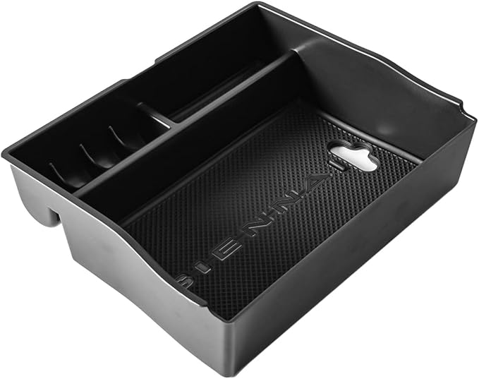 EDBETOS Center Console Organizer Tray Compatible with Sienna Accessories 2011-2015 2016 2017 2018 2019 2020 Secondary Armrest Storage Glove Box Dividers MPV ABS Black Materials (BlackSienna)