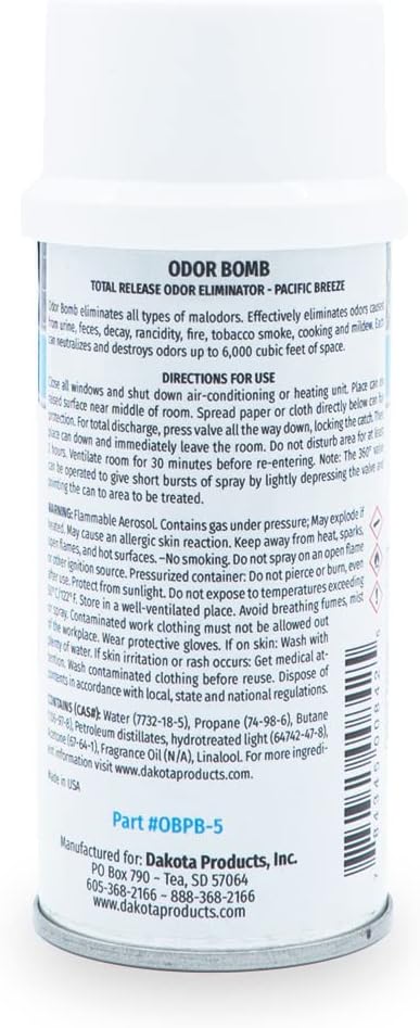 Dakota Odor Bomb Car Odor Eliminator - Pacific Breeze