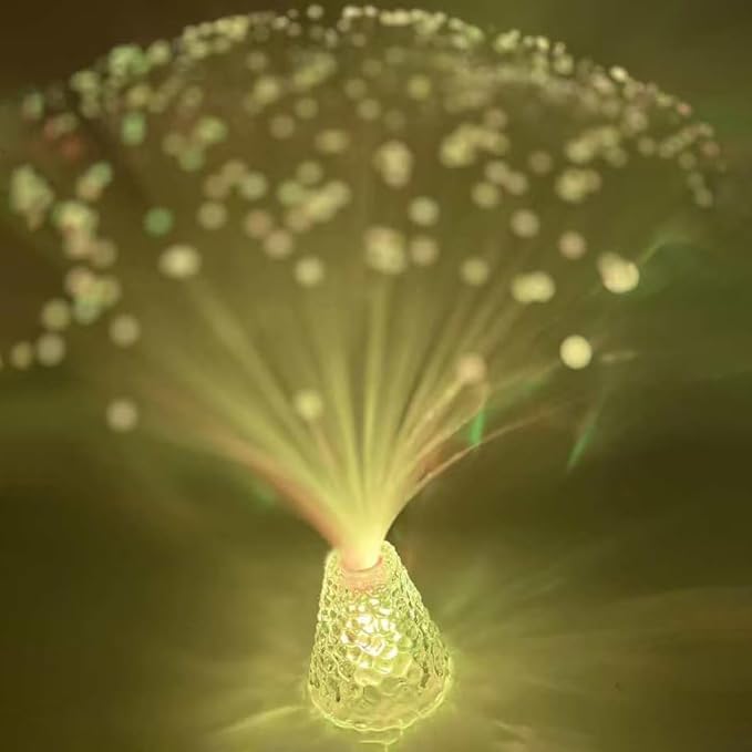 14 inch Corded Fiber Optic Mood Novelty Lamps Lighting Lite with Color-Changing Crystals Base (1)