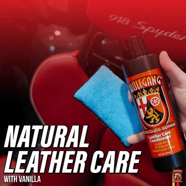 WOLFGANG CONCOURS SERIES Leather Care Conditioner | Premium UV-Protecting Formula for Soft & Restored Leather | Deep Moisturization & Protection | WG-2600 | 16 oz