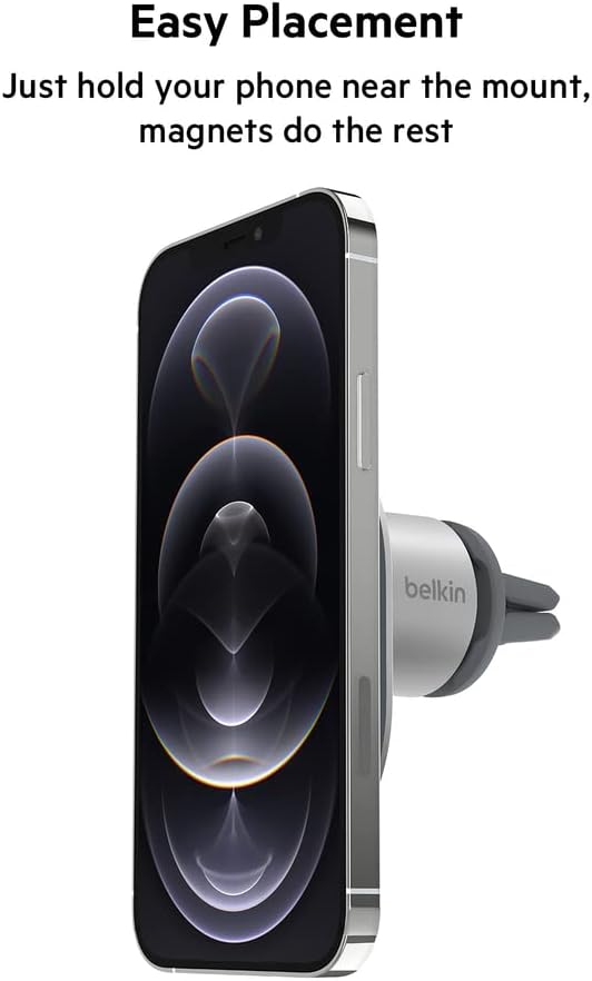 Belkin MagSafe Compatible Car Phone Magnetic Mount, Air Vent Phone Holder for iPhone 12, 12 Pro, 12 Pro Max, 12 Mini