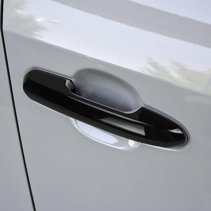 Exterior Door Handle Cover Compatible for 2019-2022 2023 2024 2025 Toyota Rav4 Accessories for Highlander 2024 2023 2022-2020 Handle Protectors with 4 Holes fo Auto Sensors (Glossy Black)