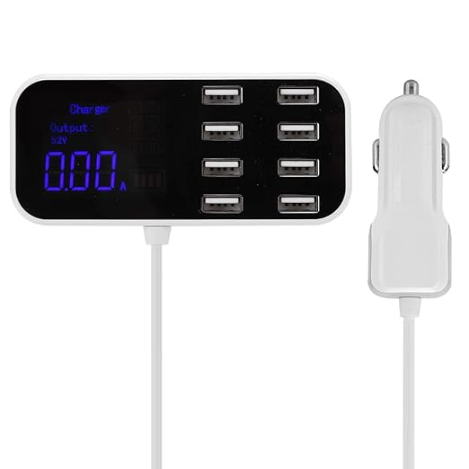 FLEXMAN 90W Powered USB Hub, 5.2V 9.1V 12V 3 Modes Data Hub Portable Car Use Power Adapter with LED Screen for Laptop PC Computer Printer