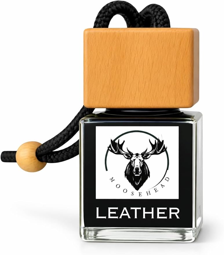 Leather Hanging Car Air Freshener – Premium Auto Perfume & Car Diffuser | Rich & Masculine Scent | Long-Lasting Up to 120 Days | Odor Eliminating