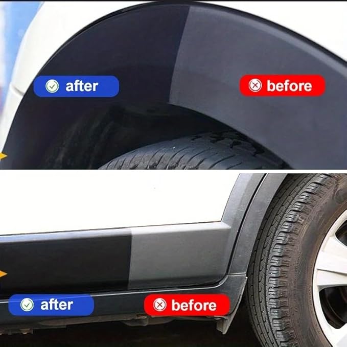 Paste Plastic - Deep Renewal for Faded Surfaces | User Friendly Trim Restorer | Long-Lasting UV Protection, Intense Black Finish | Non-Greasy Formula for Tires, Trim, Rubber & Outdoor Plastics