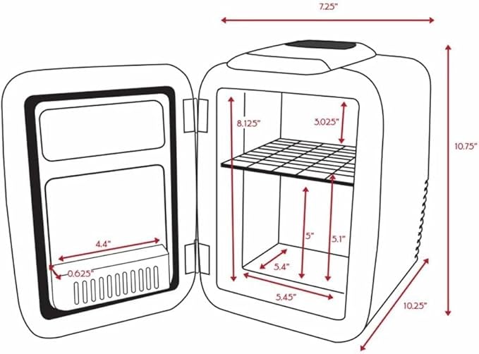 Cooluli Mini Fridge for Bedroom - Car, Office Desk & Dorm Room - Portable 4L/6 Can Electric Plug In Cooler & Warmer for Food, Drinks, Skincare Beauty & Makeup - 12v AC/DC & Exclusive USB Option, Black