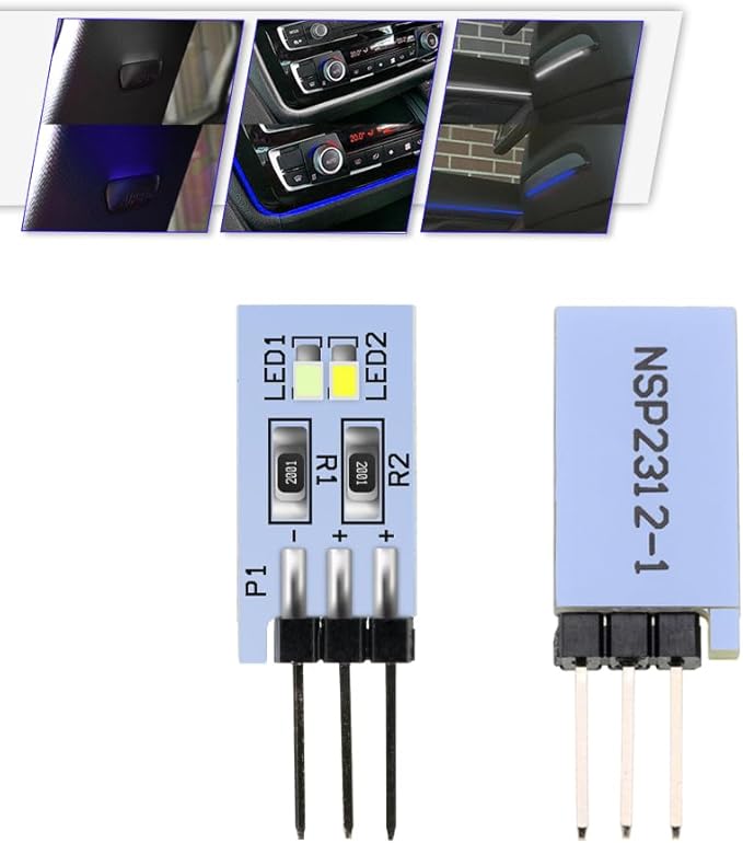 NJSBYL 2PCS LED Rear B-Pillar Ambient Lighting Circuit Board for B-MW 2 3 4 5 7 Series M2 M3 M4 X5 X6 X7 Pre-LCI LCI Interior Front Seat-back Trim Surround Blue-White Courtesy Light Kit