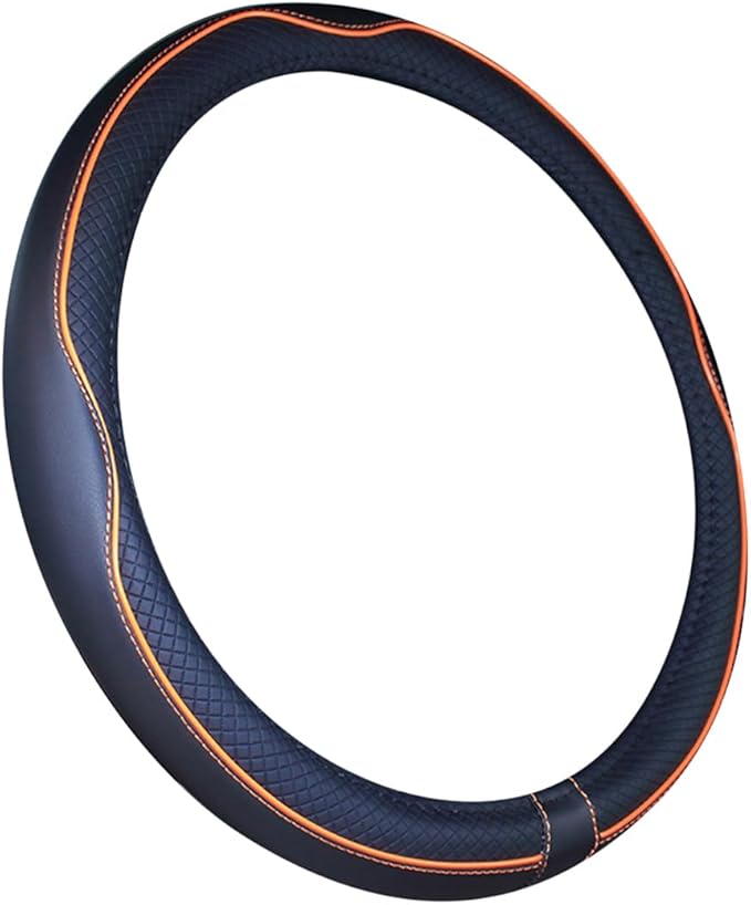 Mayco Bell Large Size Steering Wheel Cover Anti-Slip,Safety,Soft,Breathable,Durable,Full Surround,Comfortable Grip Microfiber Leather (15.5-16 inch, Black Orange)