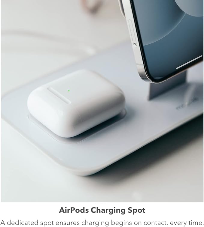 Mophie 3-in-1 Stand for MagSafe Charger - Simultaneous Charging for iPhone, Apple Watch, and AirPods (Magsafe Charger not Included)