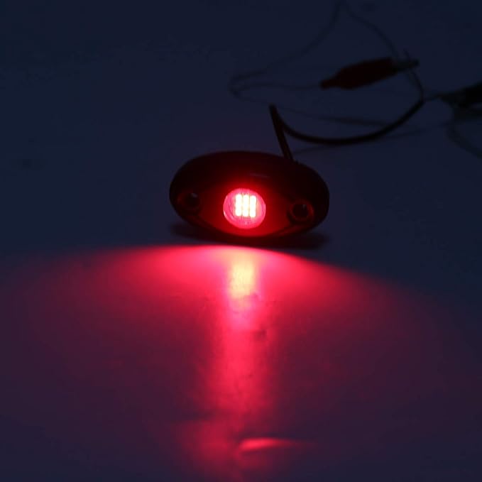 Red LED Rock Lights, 4 Pods Neon 12V Waterproof Underglow Underbody Kit Crawler Crawling Dome Exterior Wheel Lights for ATV RZR UTV SUV Off-Road Auto Boat Motorcycle Glow Trail Rig Fender Lamp
