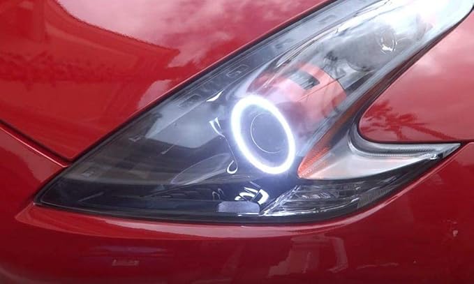 iJDMTOY Frosted Surface 6000K Xenon White SMD LED Angel Eyes Halo Ring Kit Compatible with Nissan 2006-2009 350Z, 2010-2020 370Z Fairlady Z