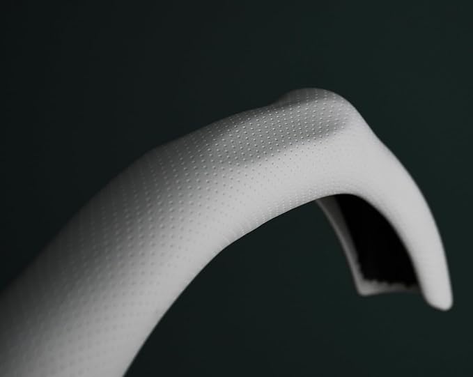 Quick Install Sporty White Perforated Nappa Leather Steering Wheel Cover with Black Top Stripe for Tesla Model Y White Trim