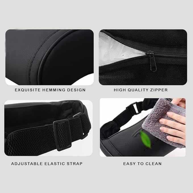 Car Headrest Neck Pillow Support Ergonomic, with Valve Stem Covers Accessory for Driving Seat Fatigue Relief Compatible with Model S X 3 Y & Cybertruck - 1 Piece
