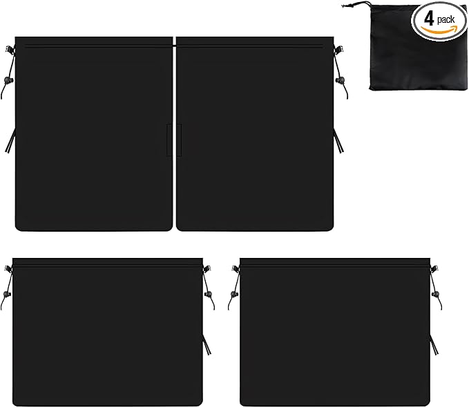 4PCS Car Privacy Curtain, Removable Auto Rear Seat & Side Window Sunshade Divider Curtain with Storage Bag, Backseat Partition Curtains Window Covers for Camping Nap Sleeping