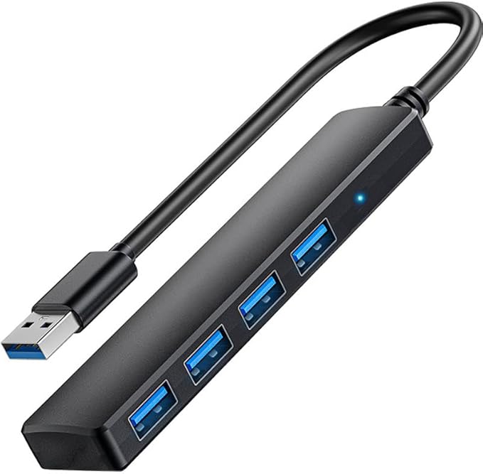 USB Hub for Laptop, 4-Port USB 3.0 Hub USB Splitter USB Extender for Laptop, MacBook, Mac Pro, Mac mini, iMac, Surface Pro, XPS, PC, Flash Drive, Mobile HDD