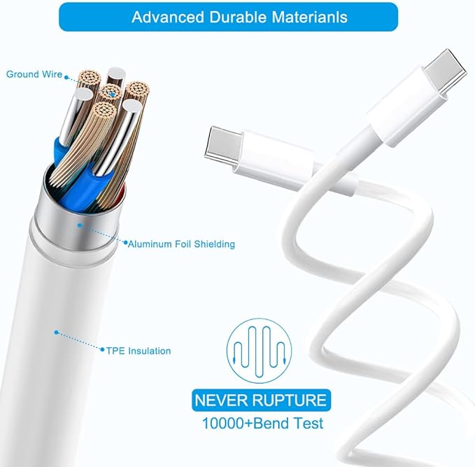 iPhone 17 16 15 Charger Fast Charging [2Pack] 33W Type-c Wall Charger Fast Charger Block with 6FT USB C to USB-C Cable for iPhone 17/17 Air/17 Pro Max/16/16 Plus/16 Pro Max/15 Pro Max/iPad Pro