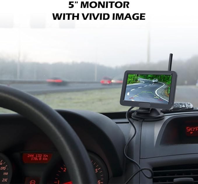 OBEST Magnetic Solar Wireless Backup Camera: 1080P Rear View Camera System with 5" HD Monitor Long Battery Life,Waterproof Reverse Camera for RV Trucks Trailer Car Campers